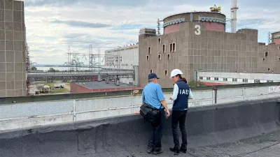 Ukrajina, Zaporozje.Strokovnjaki Mednarodne agencije za jedrsko energijo (IAEA) v jedrski elektrarni Zaporozje na jugu Ukrajine, kjer preucujejo stanje v nuklearki. 