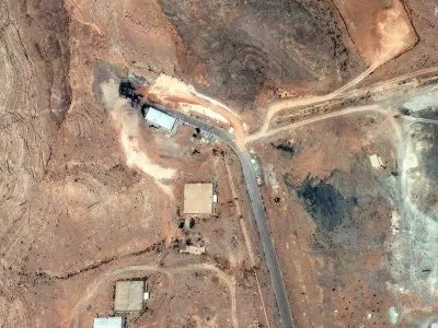 A satellite image shows damage to the tunnel entrances of the Isfahan Nuclear Technology Research Center, following U.S. airstrikes amid the Iran-Israel conflict, in Isfahan, Iran, June 22, 2025. Maxar Technologies/Handout via REUTERS THIS IMAGE HAS BEEN SUPPLIED BY A THIRD PARTY. NO RESALES. NO ARCHIVES. MANDATORY CREDIT. DO NOT OBSCURE LOGO.