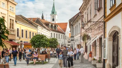 Varazdin, Croatia - September 2, 2007: People on the streets of Varazdin during Spancirfest festival. It is street festival held every year since 1999 and lasts for 10 days, hosting over 100,000 tourists.