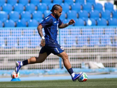 Cabo Verde's Dailon Livramento running forward with the ball during the international friendly match between Cabo Verde and Serbia at Estadio do Restelo on May 31, 2026 in Lisbon, Portugal.,Image: 1106986412, License: Rights-managed, Restrictions:, Model Release: no 