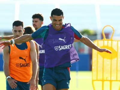 Soccer Football - FIFA World Cup 2026 - Portugal Training - The Gardens North County District Park, Palm Beach Gardens, Florida, U.S. - June 13, 2026 Portugal's Cristiano Ronaldo during training REUTERS/Marco Bello