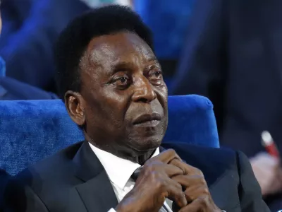 FILE - Brazilian Pele attends the 2018 soccer World Cup draw at the Kremlin in Moscow, Dec. 1, 2017. Pele was hospitalized once more in Sao Paulo to continue his colon tumor treatment. Hospital Albert Einstein said in a statement on Wednesday, Dec. 8, 2021, that the 81-year-old soccer legend is &acirc;&euro;śstable and expected to be released in the next few days.&acirc;&euro;ť (AP Photo/Alexander Zemlianichenko, File)