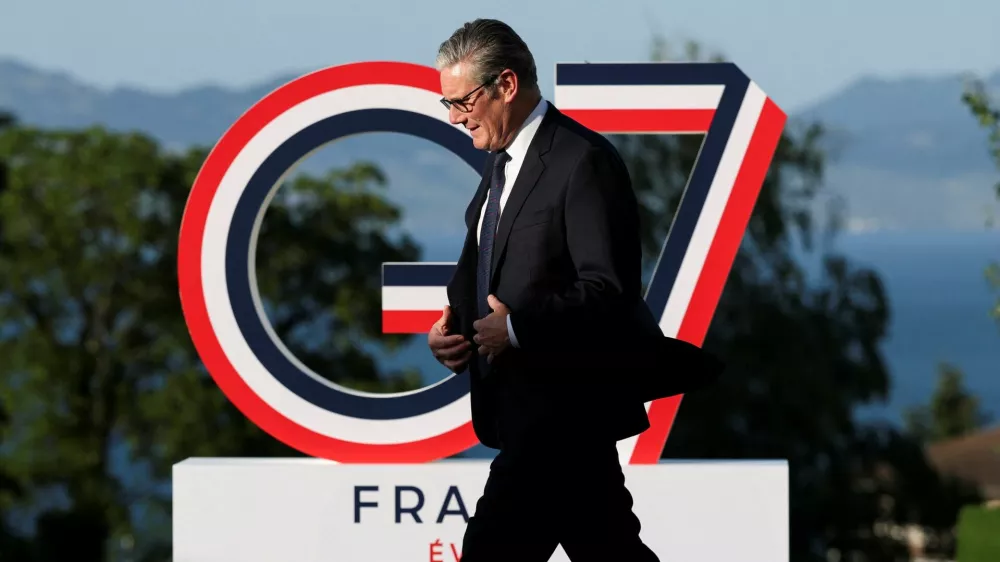 Britain's Prime Minister Keir Starmer walks during the G7 summit in Evian-les-Bains, France, June 15, 2026. REUTERS/Isabel Infantes/Pool