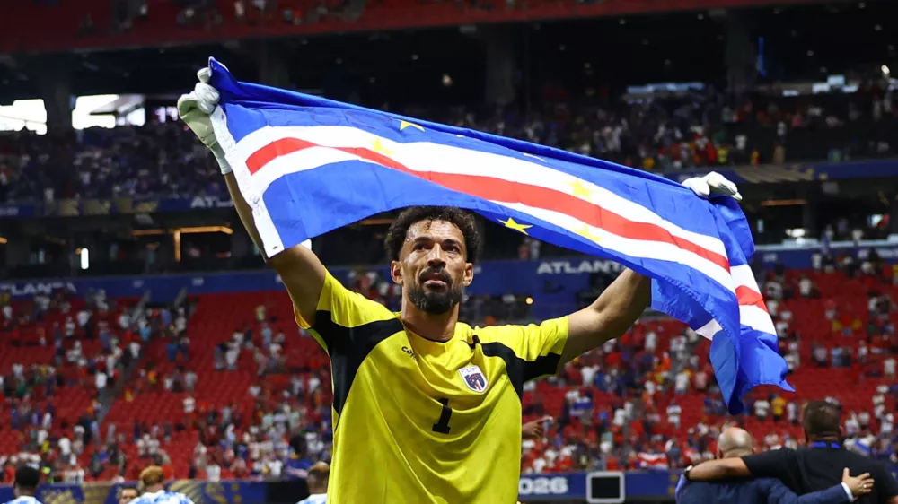 Soccer Football - FIFA World Cup 2026 - Group H - Spain v Cape Verde - Atlanta Stadium, Atlanta, Georgia, U.S. - June 15, 2026 Cape Verde's Vozinha celebrates after the match REUTERS/Siphiwe Sibeko
