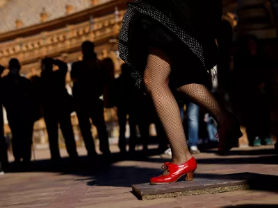 A Flamenco dancer performs during International Flamenco day, in Seville, Spain November 16, 2021. REUTERS/Marcelo del Pozo   TPX IMAGES OF THE DAY / Foto: Marcelo Del Pozo
