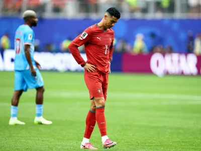 Soccer Football - FIFA World Cup 2026 - Group K - Portugal v DR Congo - Houston Stadium, Houston, Texas, U.S. - June 17, 2026 Portugal's Cristiano Ronaldo looks dejected after the match REUTERS/Phil Noble