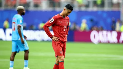 Soccer Football - FIFA World Cup 2026 - Group K - Portugal v DR Congo - Houston Stadium, Houston, Texas, U.S. - June 17, 2026 Portugal's Cristiano Ronaldo looks dejected after the match REUTERS/Phil Noble