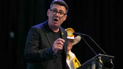 Labour party's Andy Burnham speaks after winning the Makerfield by-election, paving the way for a leadership challenge against Prime Minister Sir Keir Starmer. in Wigan, England, Friday, June 19, 2026.(AP Photo/Jon Super)