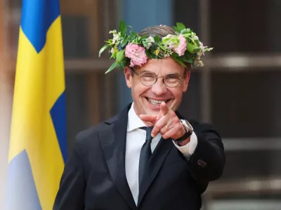 Swedish Prime Minister Ulf Kristersson arrives at the European Union leaders' summit in Brussels, Belgium June 19, 2026. REUTERS/Laia Ros   TPX IMAGES OF THE DAY