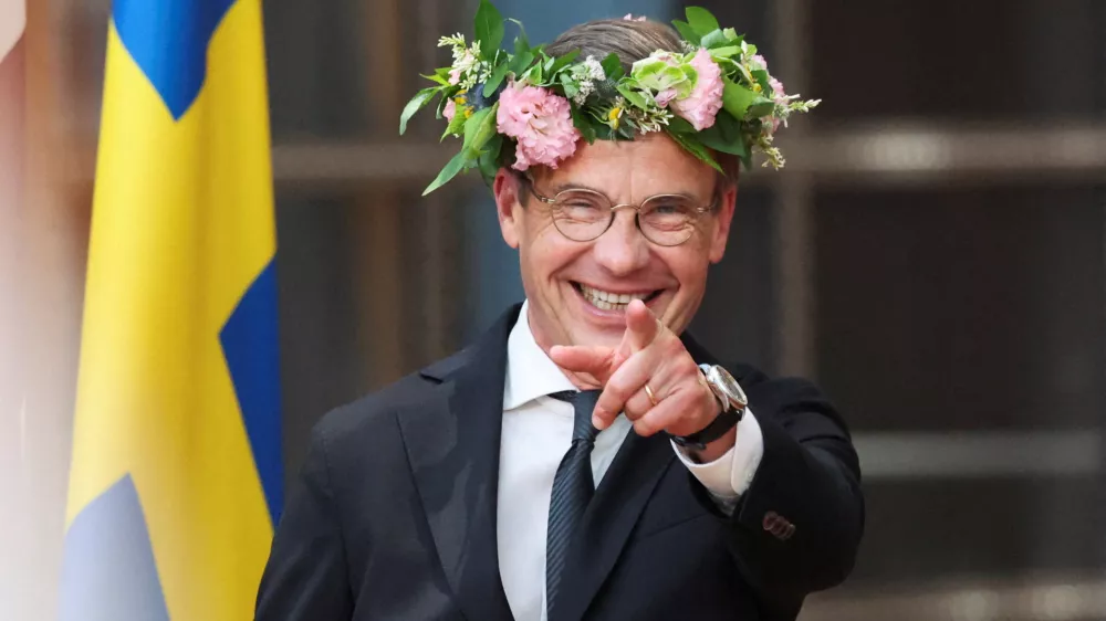Swedish Prime Minister Ulf Kristersson arrives at the European Union leaders' summit in Brussels, Belgium June 19, 2026. REUTERS/Laia Ros   TPX IMAGES OF THE DAY