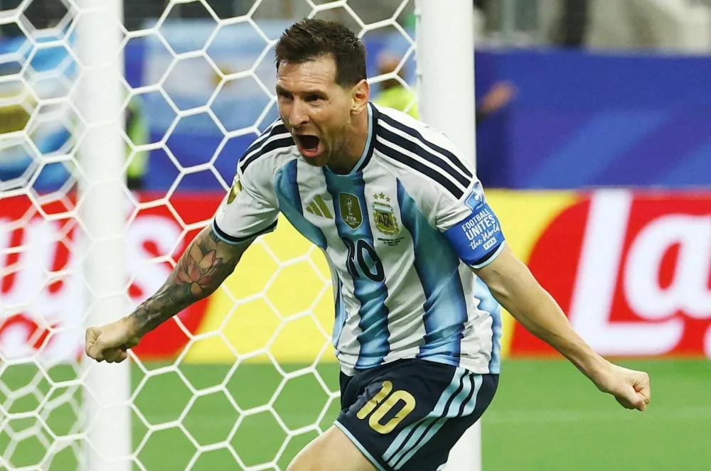 Soccer Football - FIFA World Cup 2026 - Group J - Argentina v Austria - Dallas Stadium, Arlington, Texas, U.S. - June 22, 2026 Argentina's Lionel Messi celebrates scoring their second goal REUTERS/Kai Pfaffenbach / Foto: Kai Pfaffenbach