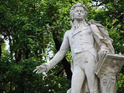 Mozart statue in the burggarten Vienna