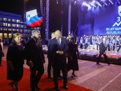 Janez Jan&scaron;a 24.6.2026 - proslava dan državnosti 2026 - državna slovesnost ob 35. obletnici razglasitve samostojnosti in neodvisnosti RS, slavnostna govornika bosta predsednica republike Nata&scaron;a Pirc Musar in predsednik vlade Janez Jan&scaron;a; Trg republikeFoto: Luka Cjuha