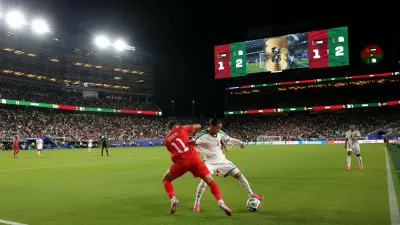 Soccer Football - FIFA World Cup 2026 - Group J - Jordan v Algeria - San Francisco Bay Area Stadium, Santa Clara, California, U.S. - June 22, 2026 Algeria's Anis Hadj Moussa in action with Jordan's Odeh Fakhoury IMAGN IMAGES via Reuters/David Gonzales