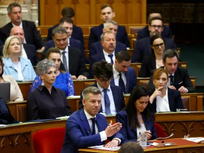 Hungarian Prime Minister Peter Magyar attends a plenary session in the Parliament, in Budapest, Hungary, May 26, 2026. REUTERS/Bernadett Szabo