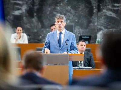 Ljubljana, DZ.Izredna seja DZ, na kateri so obravnavali predlog zakona o izvajanju uredbe o vzpostavitvi sistema Eurodac za primerjavo biometricnih podatkov, odlocitev glede obravnave novele zakona o veterinarstvu po skrajsanem postopku ter mandatno-volilne zadeve.Vodja poslanske skupine Svoboda Borut Sajovic.