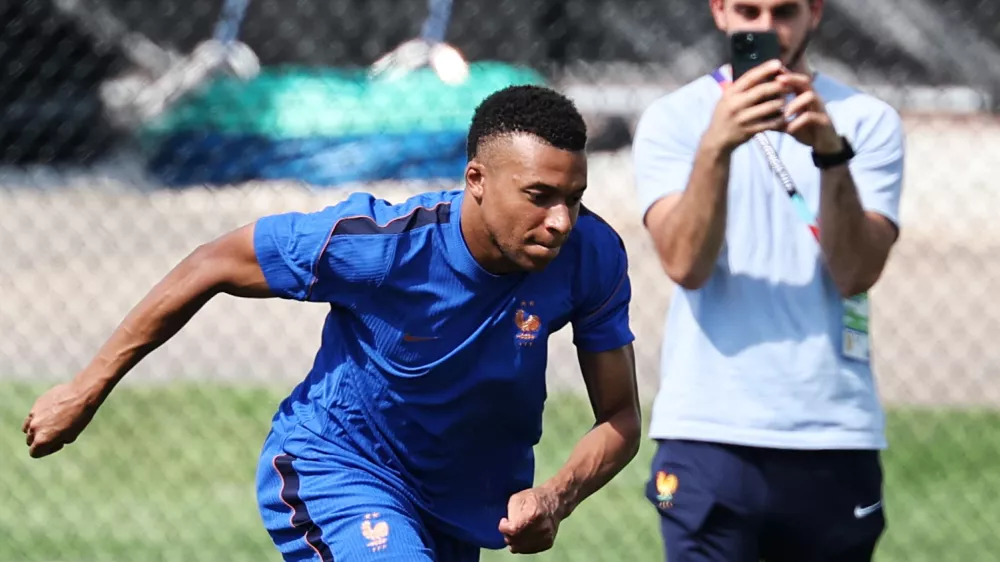Soccer Football - FIFA World Cup 2026 - France Training - Bentley University, Boston, Massachusetts, U.S. - June 25, 2026 France's Kylian Mbappe during training IMAGN IMAGES via Reuters/Winslow Townson