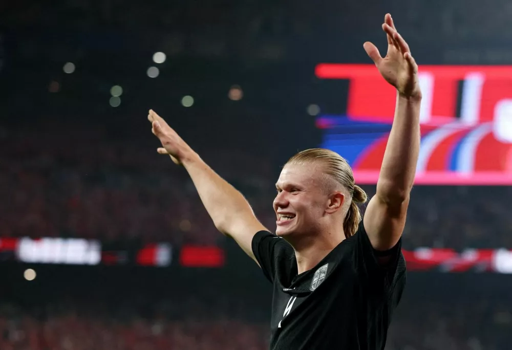 Soccer Football - FIFA World Cup 2026 - Group I - Norway v Senegal - New York/New Jersey Stadium, East Rutherford, New Jersey, U.S. - June 22, 2026 Norway's Erling Haaland celebrates scoring their second goal REUTERS/John Sibley   TPX IMAGES OF THE DAY