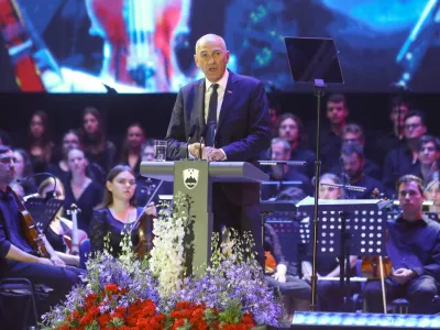 Janez Jan&scaron;a 24.6.2026 - proslava dan državnosti 2026 - državna slovesnost ob 35. obletnici razglasitve samostojnosti in neodvisnosti RS, slavnostna govornika bosta predsednica republike Nata&scaron;a Pirc Musar in predsednik vlade Janez Jan&scaron;a; Trg republikeFoto: Luka Cjuha