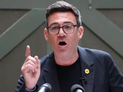 Andy Burnham, British member of parliament (MP) for Makerfield, delivers a speech at the People's History Museum in Manchester, Britain, June 29, 2026. REUTERS/Temilade Adelaja