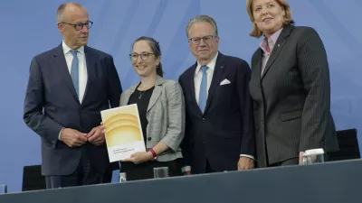 June 23, 2026 ? Germany, Berlin ? Press conference on the handover of the recommendations of the so-called Pension Commission to Federal Chancellor Friedrich Merz (CDU) and B?rbel Bas (SPD), Federal Minister for Labour and Social Affairs. In the pict
