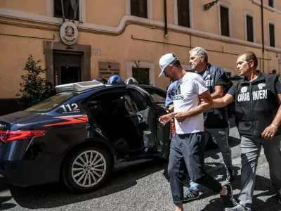 Sigfrido Ranucci, aretacija enega izmed osumljencev. Foto: Profimedia