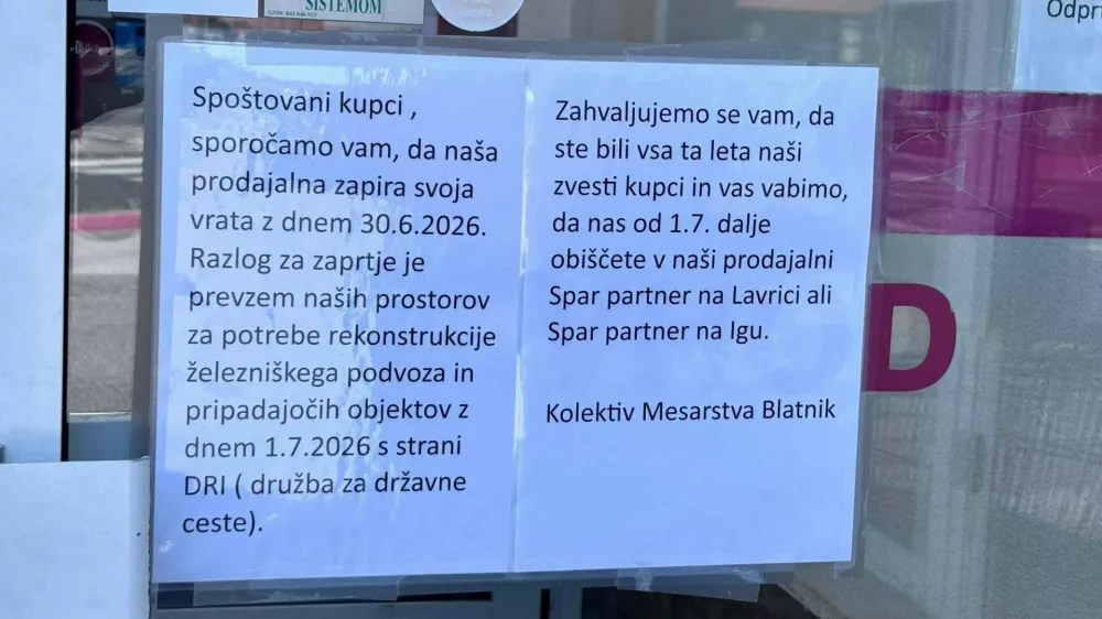 Prebivalci &Scaron;kofljice so ostali brez trgovine Merkator - Blatnik. Foto: FB