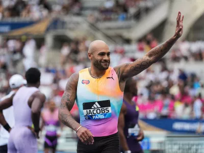 Marcell JACOBS of Italy during the IAAF Diamond League Meeting of Paris at Stade Charlety on June 28, 2026 in Paris, France.,Image: 1113177871, License: Rights-managed, Restrictions: *** World Rights Except Belgium and France *** BELOUT FRAOUT, Model Release: no 