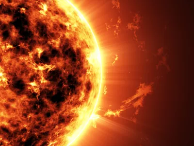 Abstract Illustration of an a Big Sun Star in Space