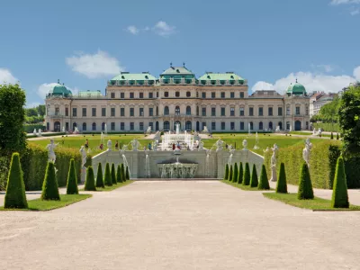 Belvedere Palace Vienna, historic building and landmark with garden and cascades