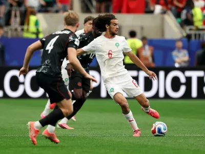 Soccer Football - FIFA World Cup 2026 - Round of 16 - Canada v Morocco - Houston Stadium, Houston, Texas, U.S. - July 4, 2026 Morocco's Ayyoub Bouaddi in action IMAGN IMAGES via Reuters/Troy Taormina