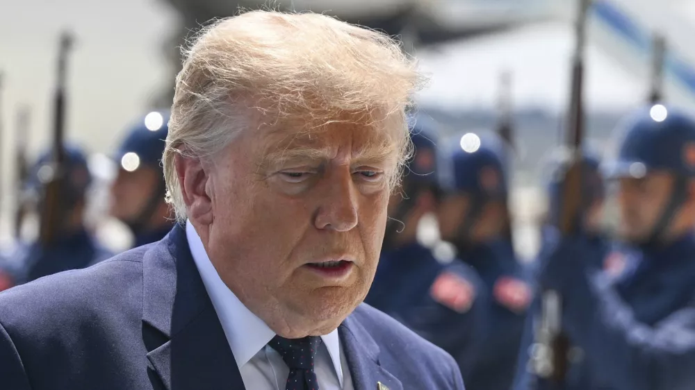 ANKARA, TURKIYE - JULY 07: US President Donald Trump at Ankara Airport, who is paying an official visit to Turkey ahead of the 36th NATO Heads of State and Government Summit in Ankara, Turkey, on July 07, 2026. Dogukan Keskinkilic/Pool via REUTERS