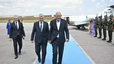 Slovenian Prime Minister Janez Jansa arrives at Ankara Esenboga Airport as part of the 36th NATO Heads of State and Government Summit in Ankara, Turkey, July 07, 2026. İsmail Kaplan/Pool via REUTERS