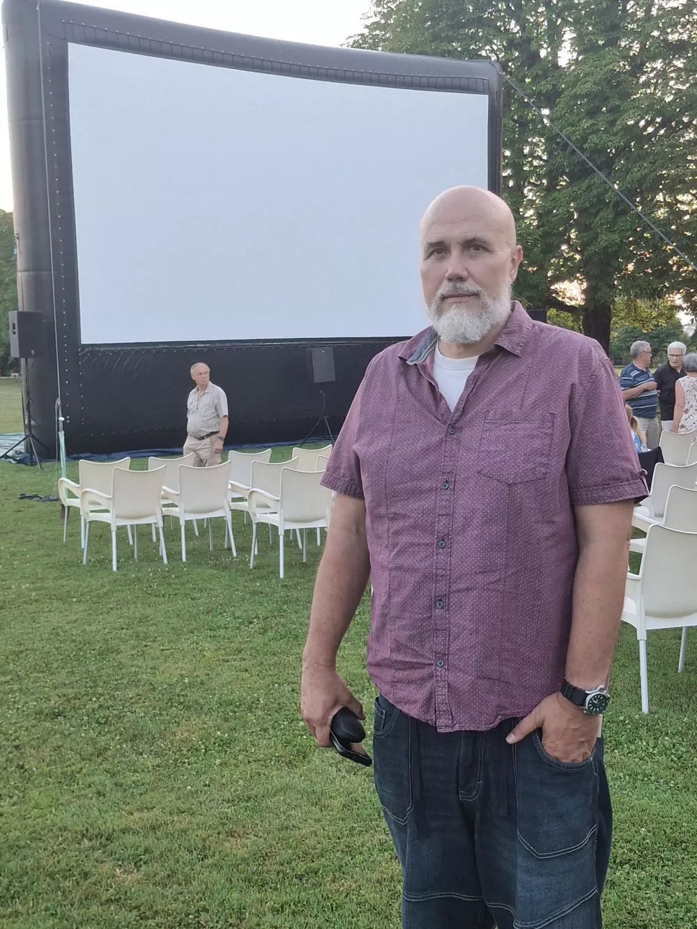 Miha Čelar, režiser na premieri filma Fotograf / Foto: Meta Černoga