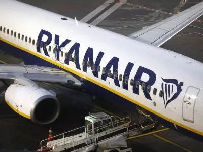 FILED - 30 January 2023, Cologne: A Ryanair passenger plane is parked at Cologne/Bonn Airport. Photo: Thomas Banneyer/dpa