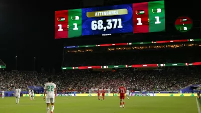 Soccer Football - FIFA World Cup 2026 - Group J - Jordan v Algeria - San Francisco Bay Area Stadium, Santa Clara, California, U.S. - June 22, 2026 General view as the match attendance is shown on the big screen during the match IMAGN IMAGES via Reuters/David Gonzales