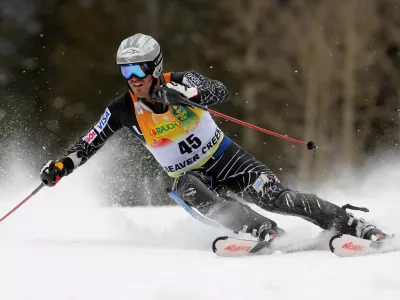 BEAVER CREEK, CO - NOVEMBER 29: Thomas (TJ) Lanning of the U.S. skis in the slalom portion as he finished tenth in the Men's Super Combined at the FIS Alpine World Cup on the Birds of Prey at Beaver Creek November 29, 2007 in Beaver Creek, Colorado.,Image: 57134398, License: Rights-managed, Restrictions:, Model Release: no 