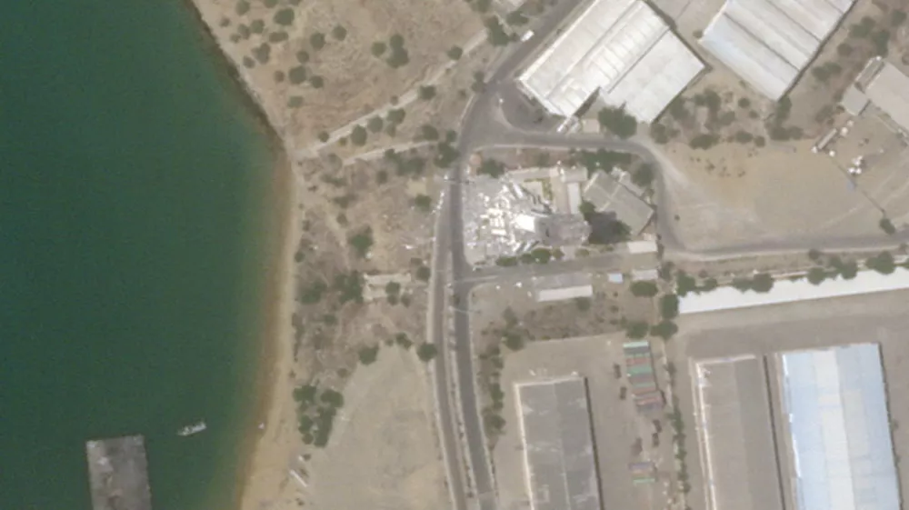 A satellite image shows damage at the control tower in the port of Chabahar, Iran, July 9, 2026, after the U.S. military said on Wednesday (July 8) it launched fresh strikes on Iran to keep the Strait of Hormuz open to shipping. 2026 PLANET LABS PBC/Handout via REUTERS THIS IMAGE HAS BEEN SUPPLIED BY A THIRD PARTY. MANDATORY CREDIT.
