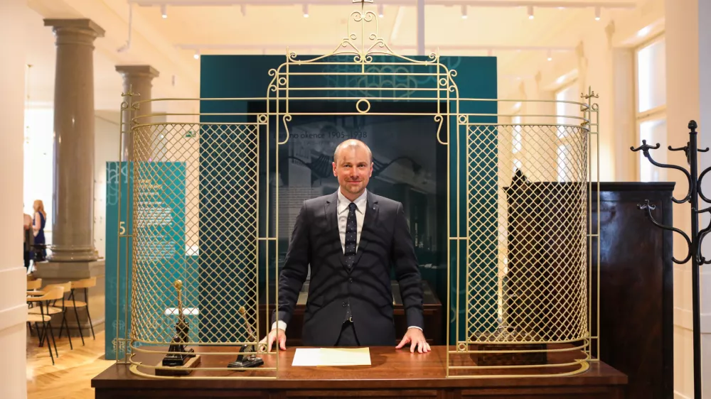 Blaž Brodnjak, predsednik uprave NLB in predsednik sveta NLB Zavoda za upravljanje kulturne dedi&scaron;čine - 17.06.2021 &ndash; Bankarium, Muzej bančni&scaron;tva Slovenije &ndash; otvoritev muzeja v nekdanji bančni dvorani Mestne hranilnice ljubljanske, Čopova ulica 3 v Ljubljani //FOTO: Bojan Velikonja