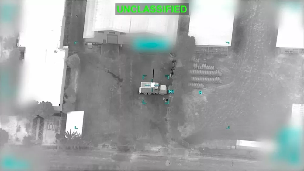 A projectile approaches a truck at an unknown location, following what U.S. Central Command (CENTCOM) said were strikes on Iranian military targets, in this screen grab taken from a handout video released on July 11, 2026. U.S. Central Command/Handout via REUTERS  THIS IMAGE HAS BEEN SUPPLIED BY A THIRD PARTY. MANDATORY CREDIT. OVERLAY AND VIDEO MASKED AT SOURCE. VERIFICATION: - Location and date could not be verified. - No earlier version of the video found posted online before Saturday (July 11).