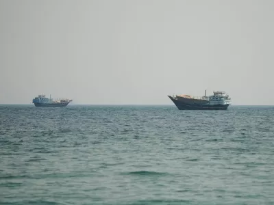 Vessels at the Strait of Hormuz, as seen from Musandam,Oman, July 12, 2026. REUTERS/Stringer