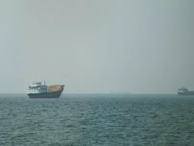 FILE PHOTO: File Photo: Vessels at the Strait of Hormuz, as seen from Musandam,Oman, July 13, 2026. REUTERS/Stringer/File Photo/File Photo