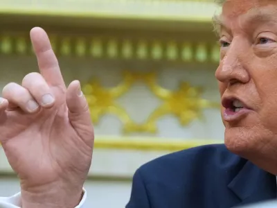 President Donald Trump speaks as he meets with Iraq's Prime Minister Ali al-Zaidi&nbsp;in the Oval Office of the White House, Tuesday, July 14, 2026, in Washington. (AP Photo/Julia Demaree Nikhinson)