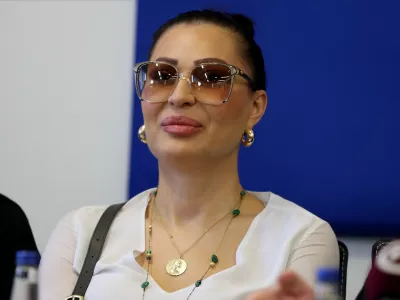 26, February, 2021, Belgrade - A press conference on the occasion of tasting dried meat from the smokehouse of Dragan Markovic Palma was held in the premises of United Serbia in Belgrade. Svetlana Raznatovic Ceca. Photo: B.B./ATAImagesrr26, februar, 2021, Beograd - Konferencija za medije povodom degustacije suvog mesa iz pusnice Dragana Markovica Palme odrzana u prostorijama Jedinstvene Srbije u Beogradu. Photo: B.B./ATAImages