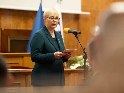 Ljubljana, rektorat Univerze v Ljubljani.Podelitev nagrad dr. Ane Mayer Kansky za odmevno doktorsko delo, ki jih podeljuje Univerza v Ljubljani.Predsednica republike Slovenije Natasa Pirc Musar.