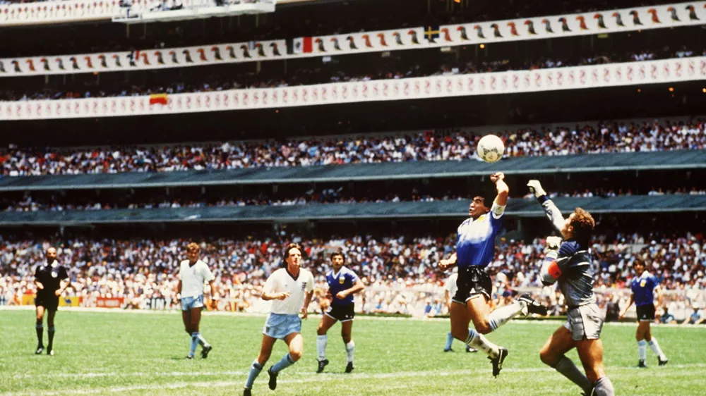  Diego Maradona, Peter Shilton, argentina, anglija, mehika, sp 1986 