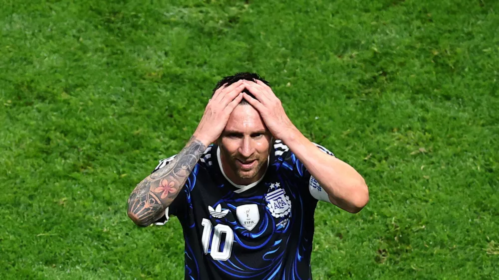 Soccer Football - FIFA World Cup 2026 - Semi Final - England v Argentina - Atlanta Stadium, Atlanta, Georgia, U.S. - July 15, 2026 Argentina's Lionel Messi celebrates after the match as they advance to the World Cup final REUTERS/Carlos Barria