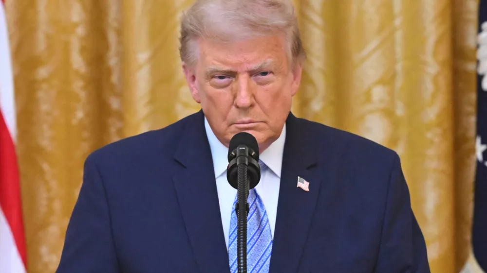 President Donald Trump speaks in the East Room of the White House, Thursday, July 16, 2026, in Washington. (Saul Loeb/Pool via AP)