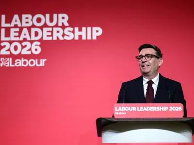 Andy Burnham speaks after being confirmed as the Labour Party's new leader and the country's next Prime Minister, during 'Labour's Special Conference' in London, Britain, July 17, 2026. HENRY NICHOLLS/Pool via REUTERS