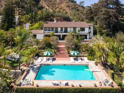 *EXCLUSIVE* Los Angeles, CA Helen Mirren has re-listed her revamped Hollywood Hills home on the market for  million. The actress has owned the storied property since the 1980s. The couple first listed the house for .5 million in 2021, before lowering the price to  million in 2023.  *UK Clients - Pictures Containing Children Please Pixelate Face Prior To Publication*,Image: 1116533959, License: Rights-managed, Restrictions: Nikki McGrew I sIgned an agremeent allowing Conde Nast (Arch Digest) to use the photos., Model Release: no, Pictured: Helen Mirren 